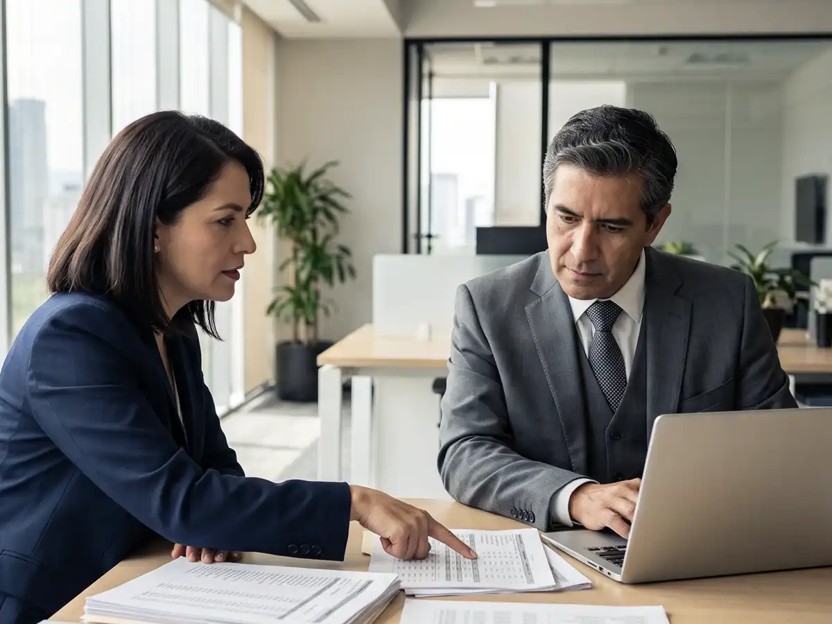 Profesionales revisando registros de empleados para detectar personal activo y pagos indebidos en nómina.